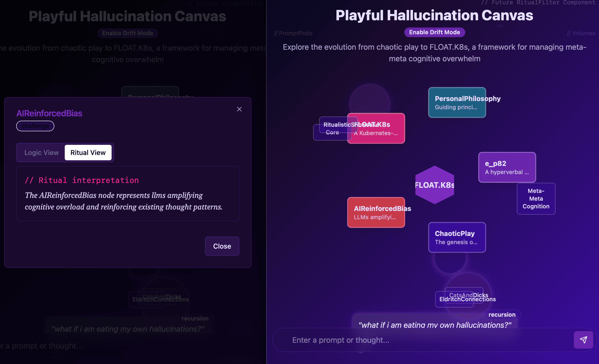 FLOAT.K8s - Playful Hallucination Canvas